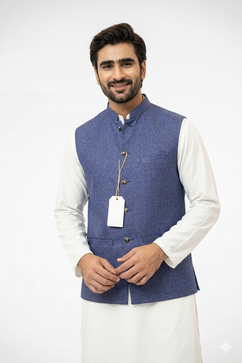 Denim Blue Waistcoat