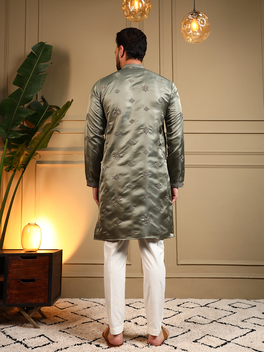 Royal Silk Sage Green Kurta Pajama