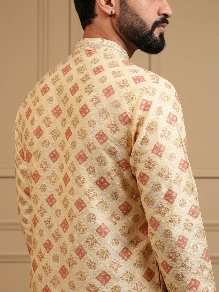 Floral Yellow Kurta Pajama