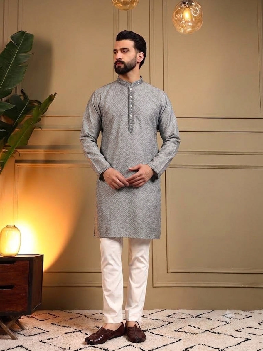 Silver Drift Kurta Pajama