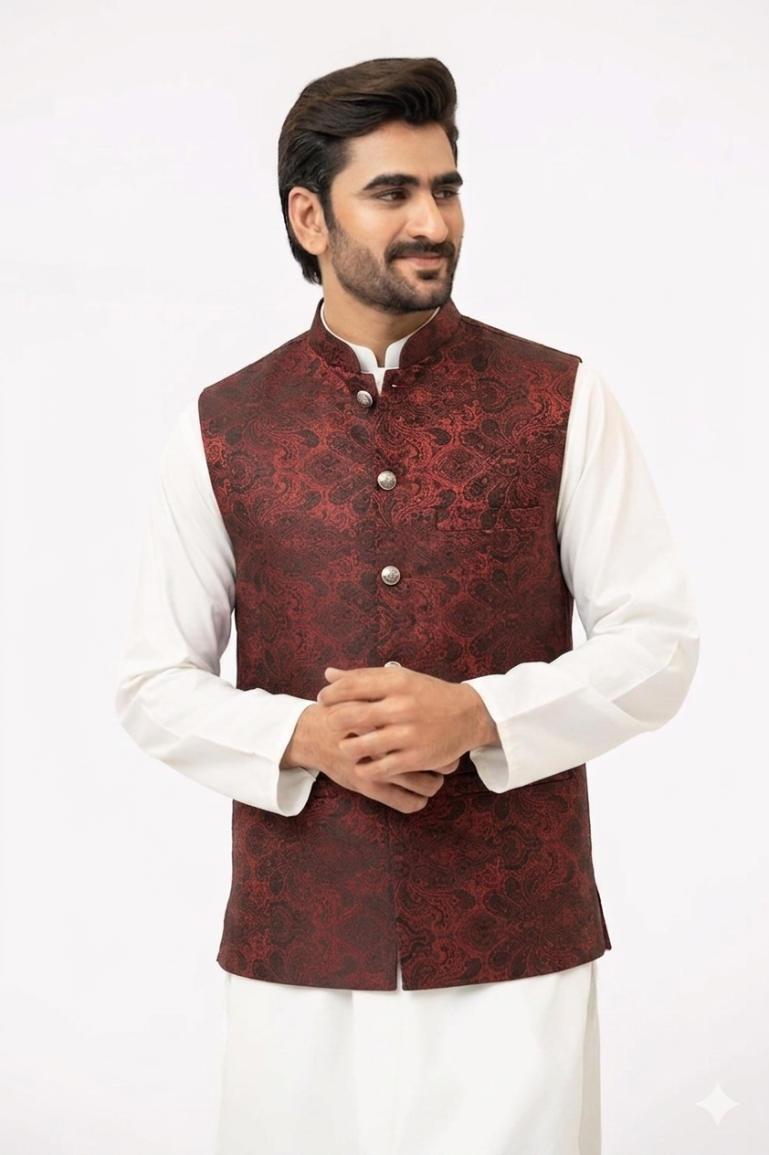 Dark Maroon Waistcoat