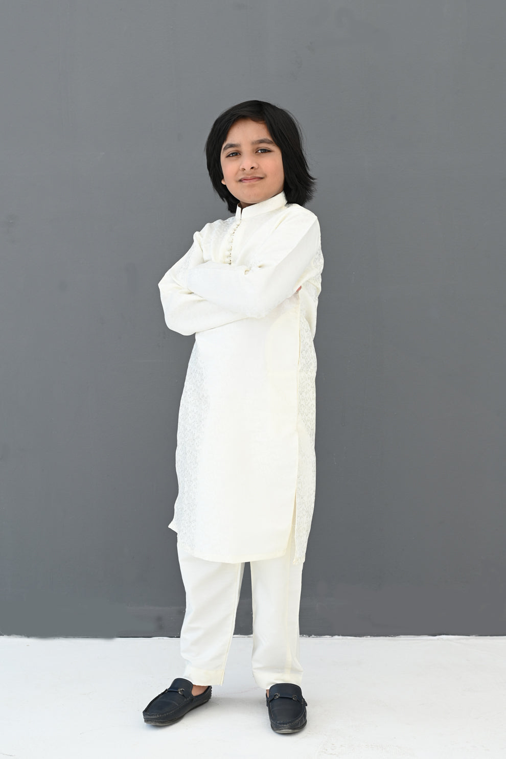 Diamond White Jamawar Kurta Pajama