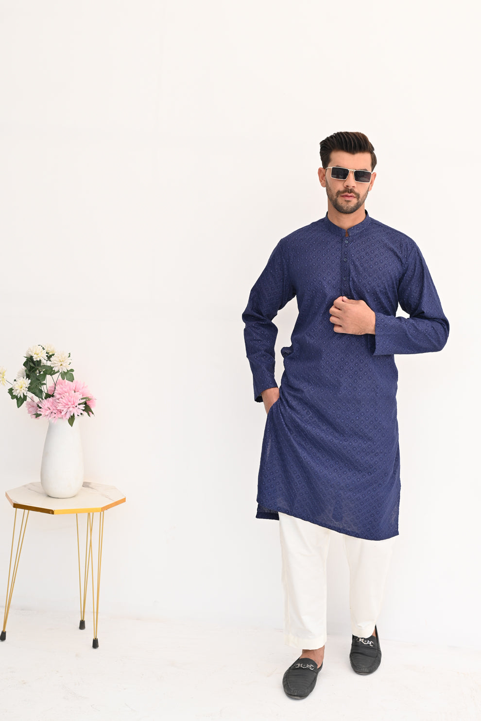 Blue Rush Chikankari Kurta Pajama