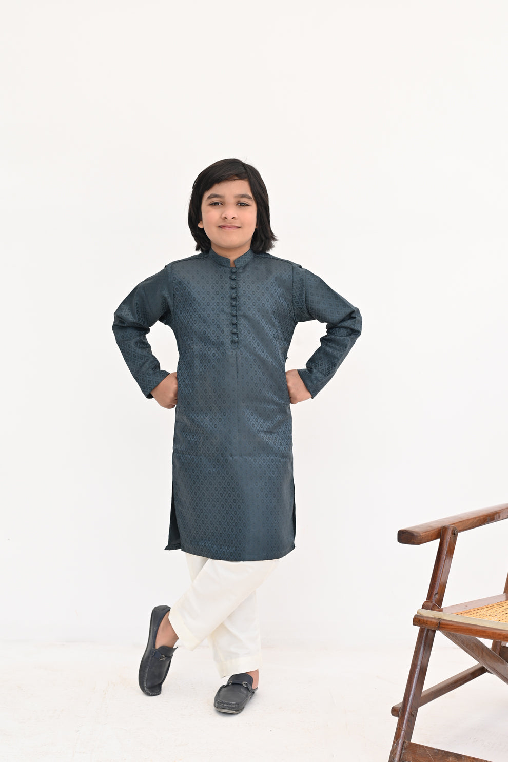 Evergreen Forest Jamawar Kurta Pajama