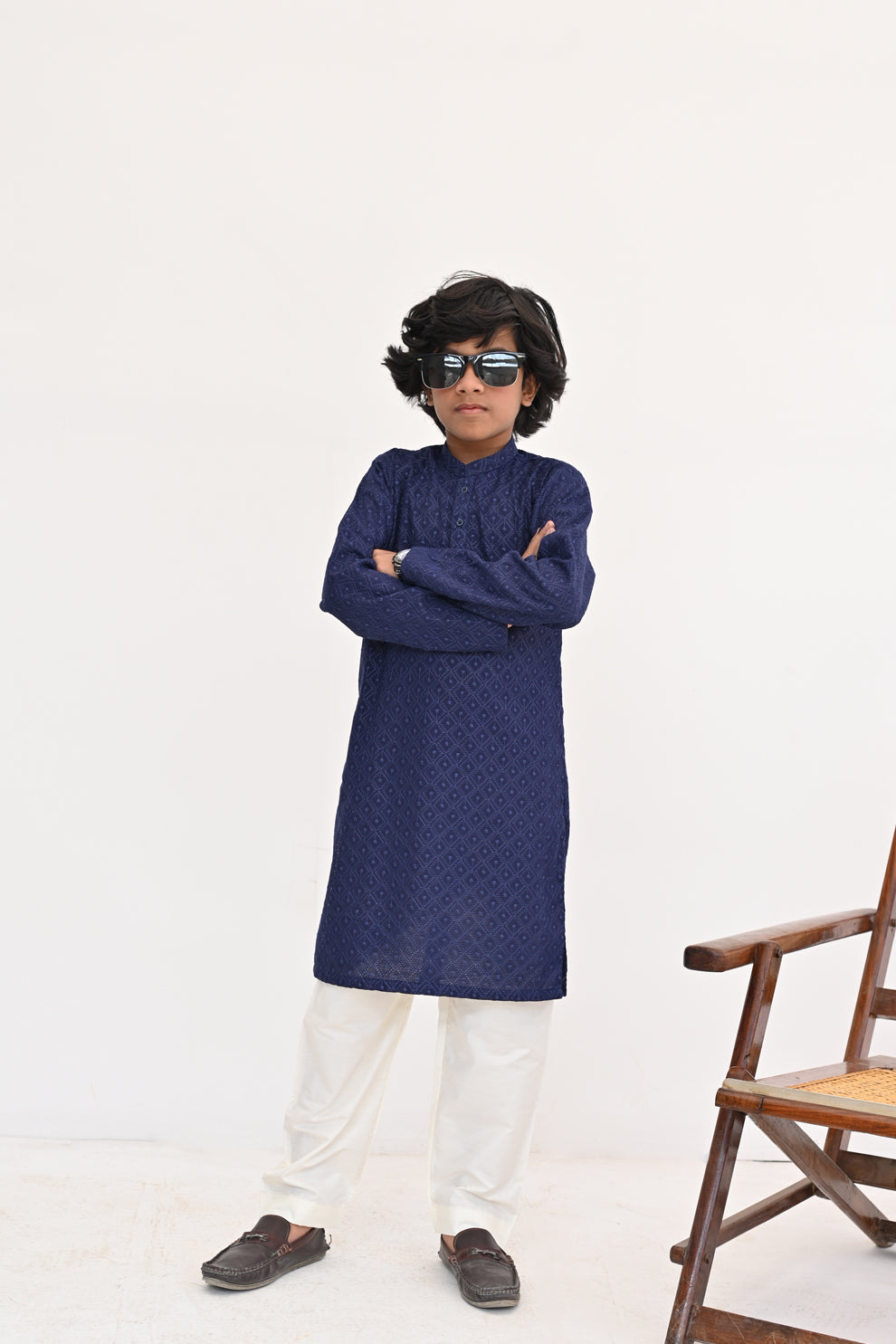Blue Rush Chikankari Kurta Pajama
