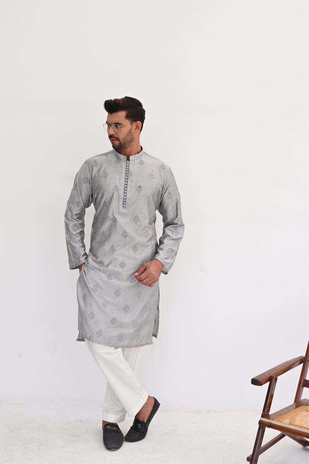 Moonbeam Silver Kurta Pajama