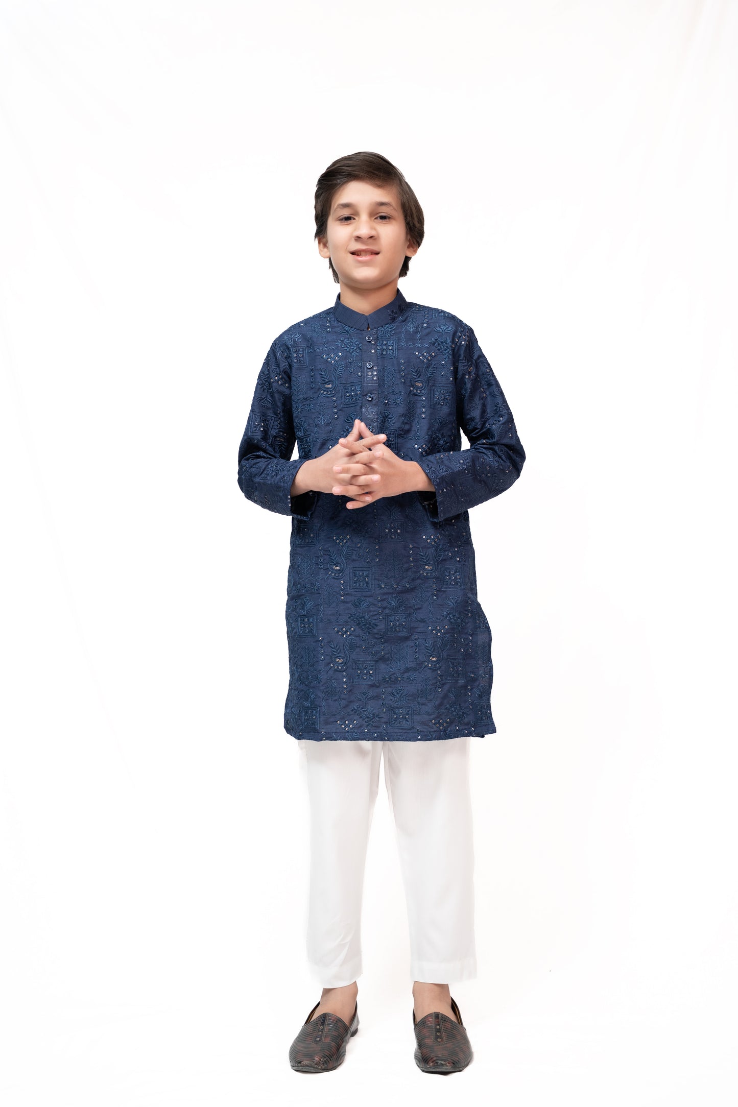 Sapphire Navy Blue Boys Kurta Pajama