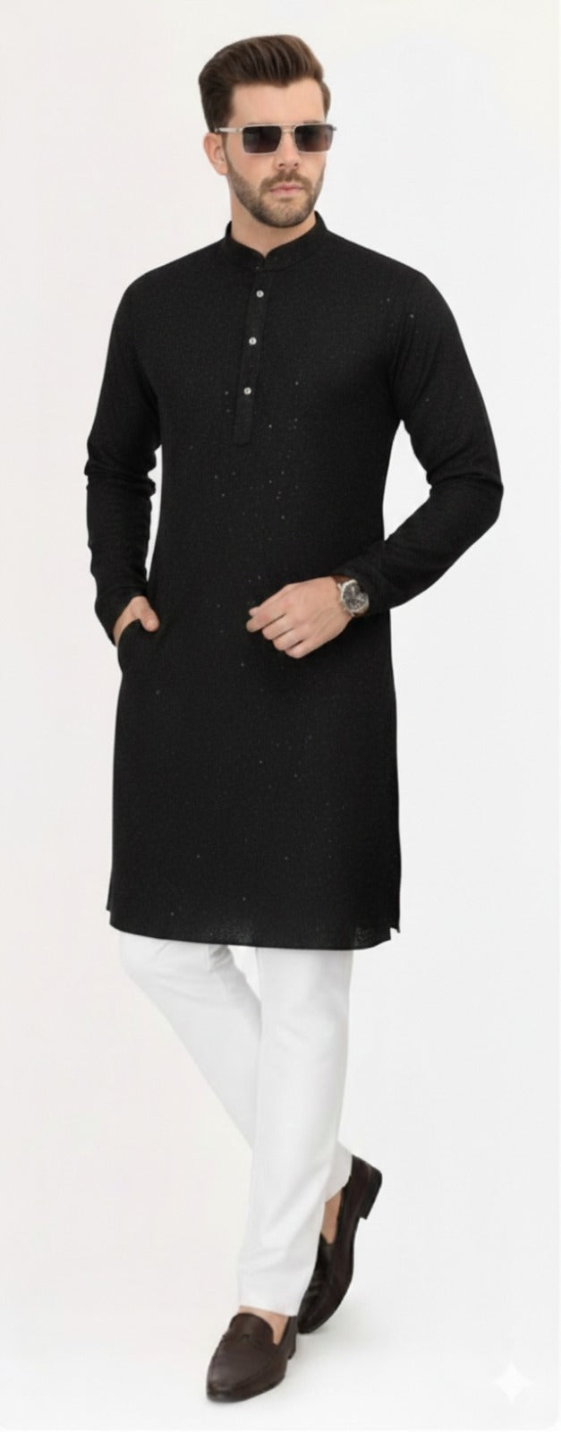 Glistening Black Kurta Pajama