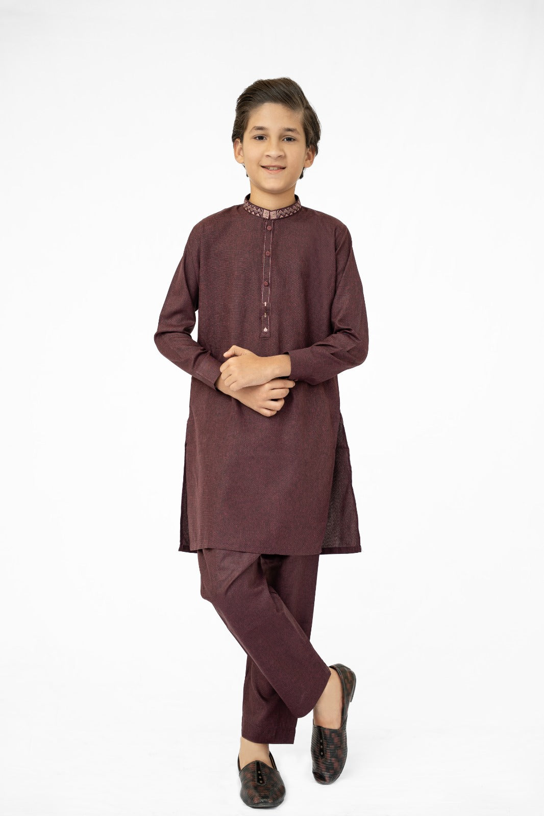 Maroon Purple Boys Kurta Pajama