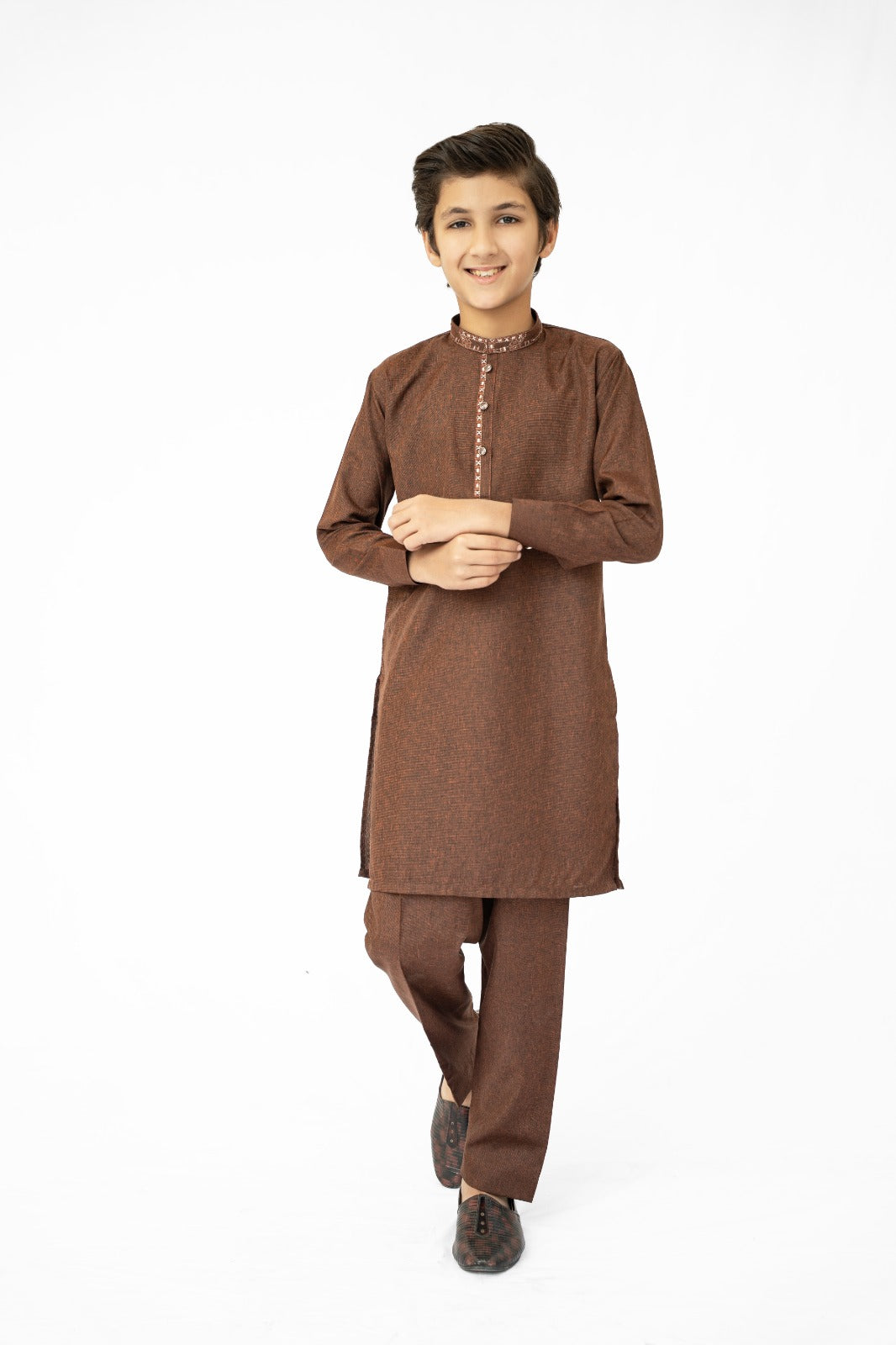 Earthy Brown Boys Kurta Pajama