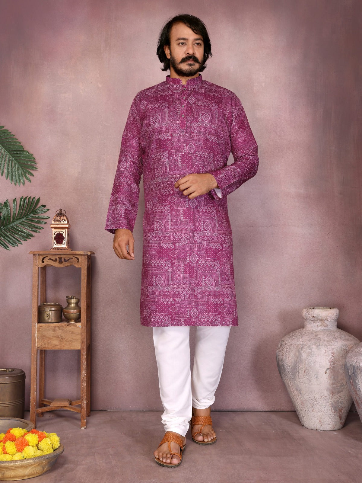 Magenta Mode Sequence Kurta