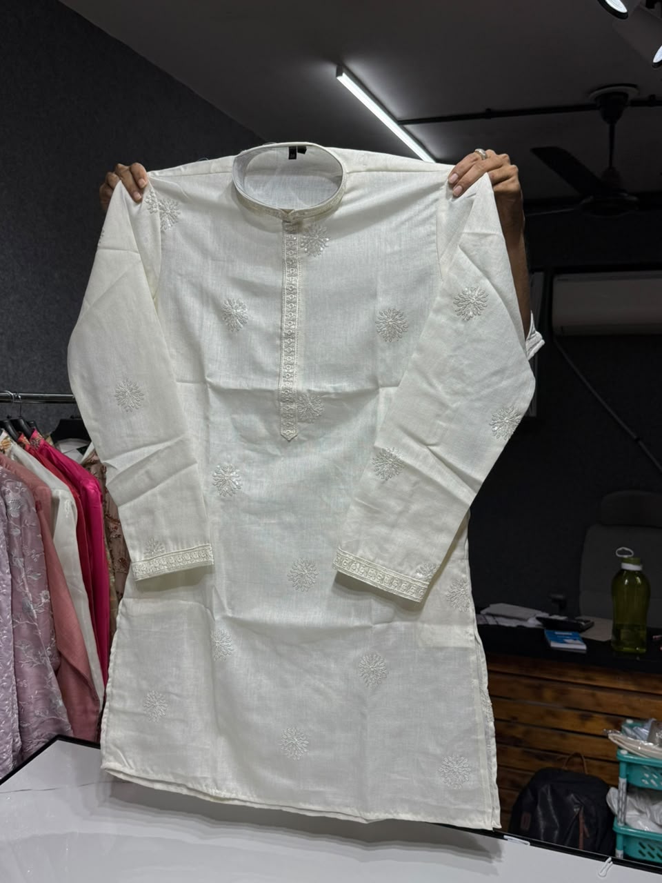 White Bloom Kurta Pajama