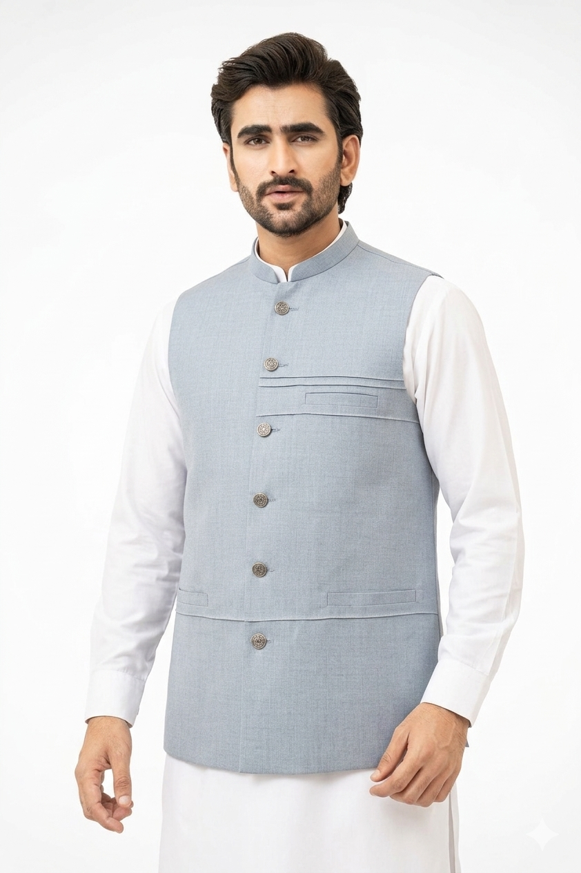 Light Blue-Grey Waistcoat
