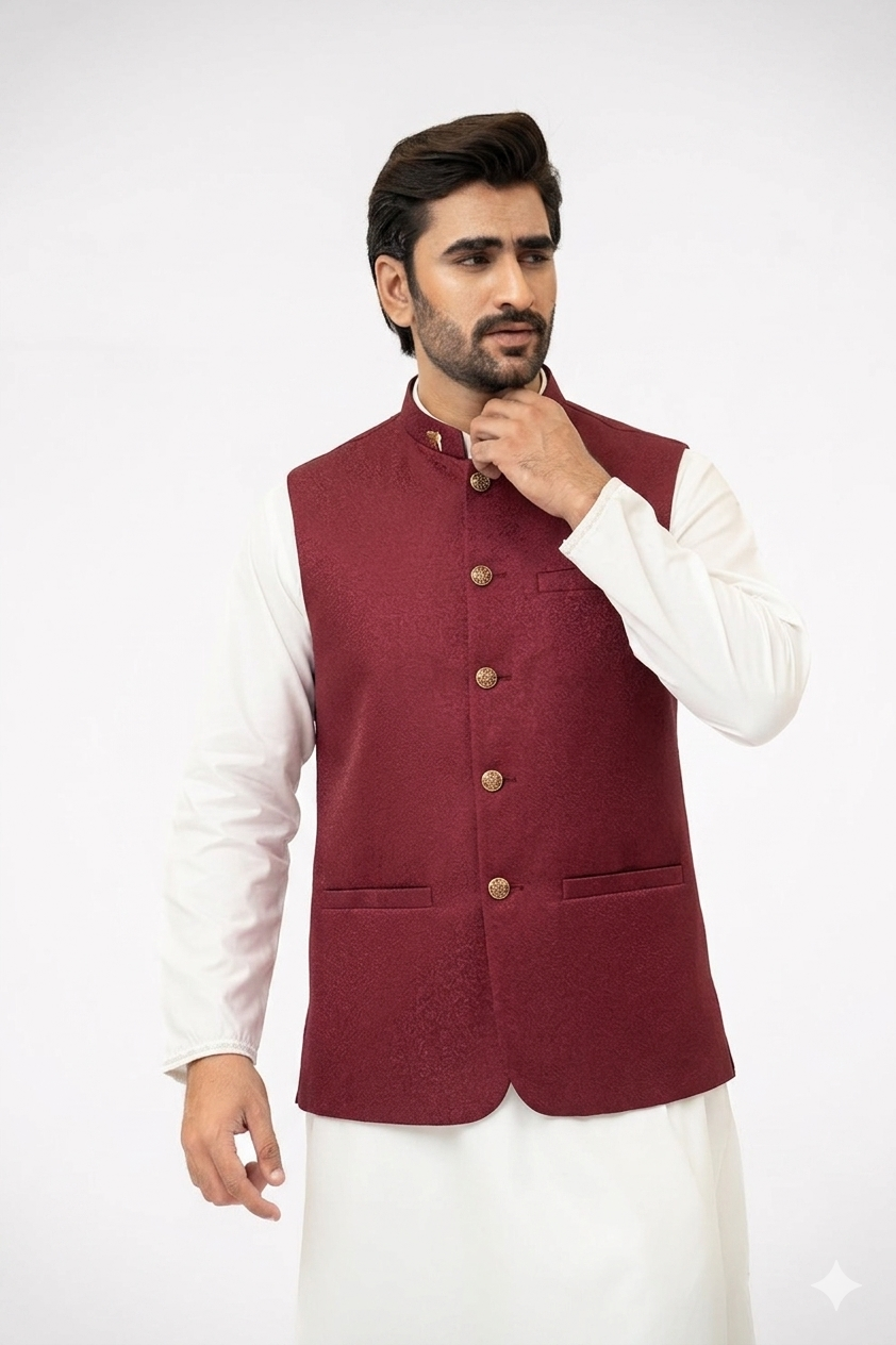 Dark Red Waistcoat