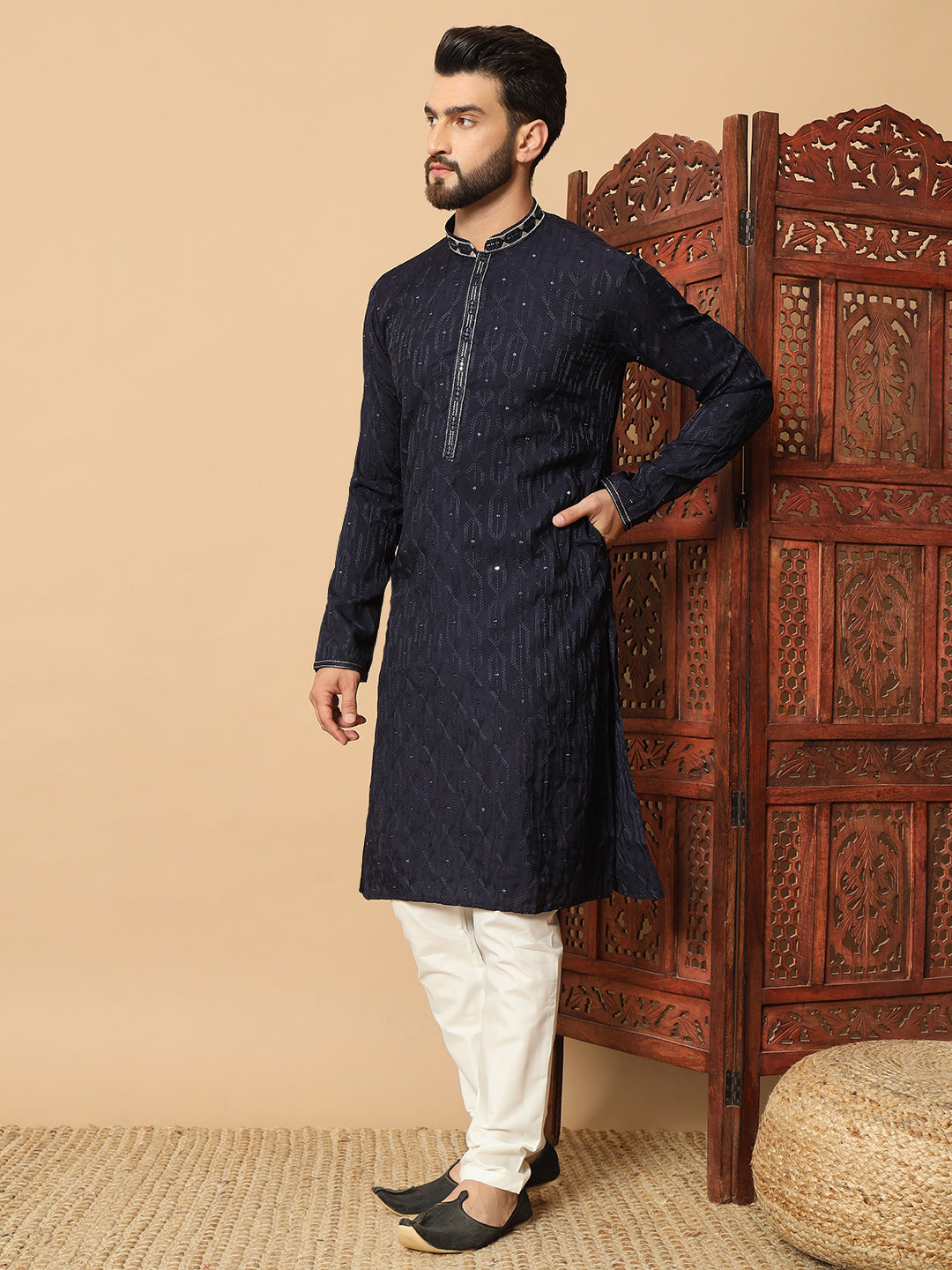 Electric Navy Kurta Pajama