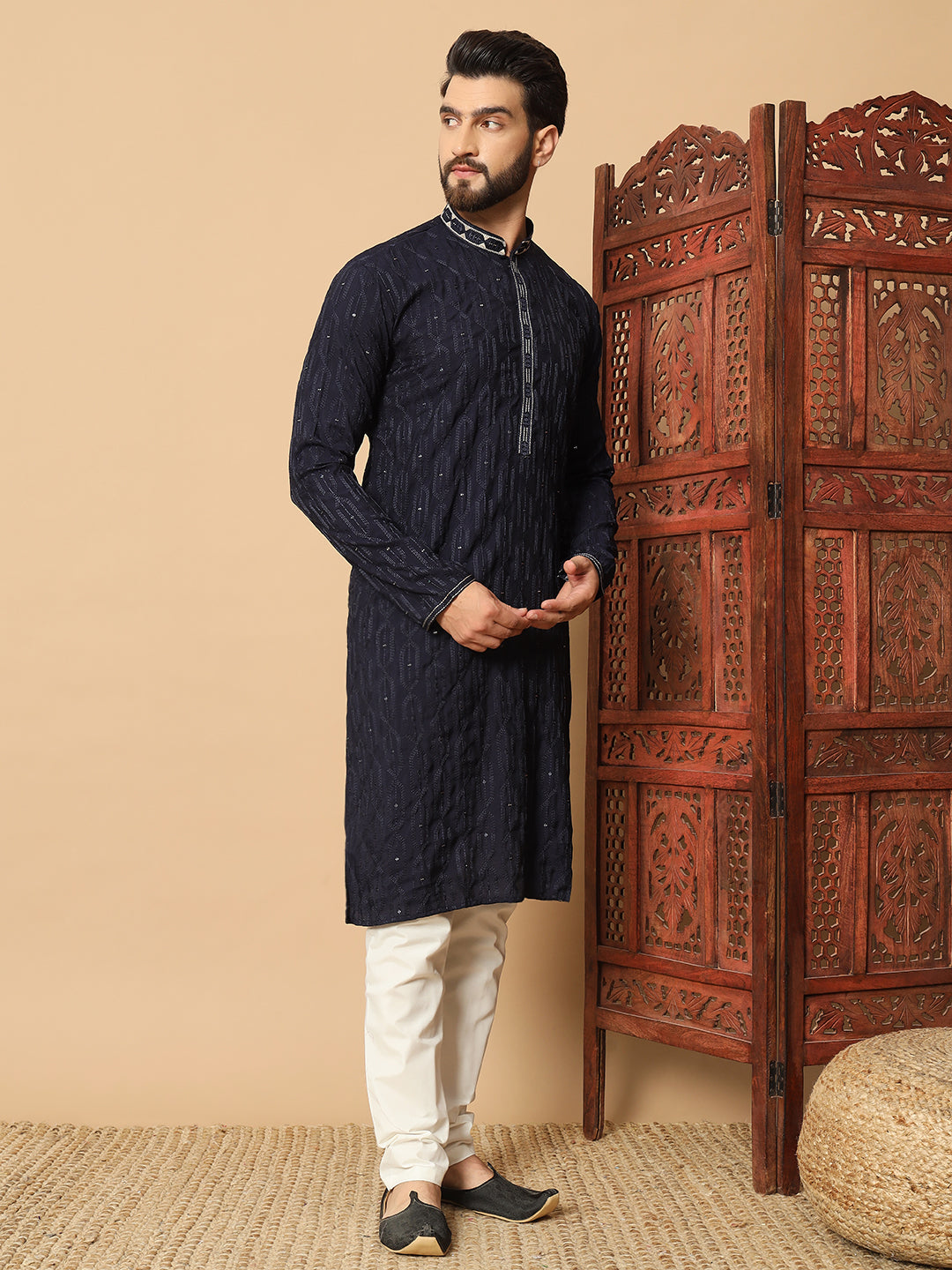 Electric Navy Kurta Pajama