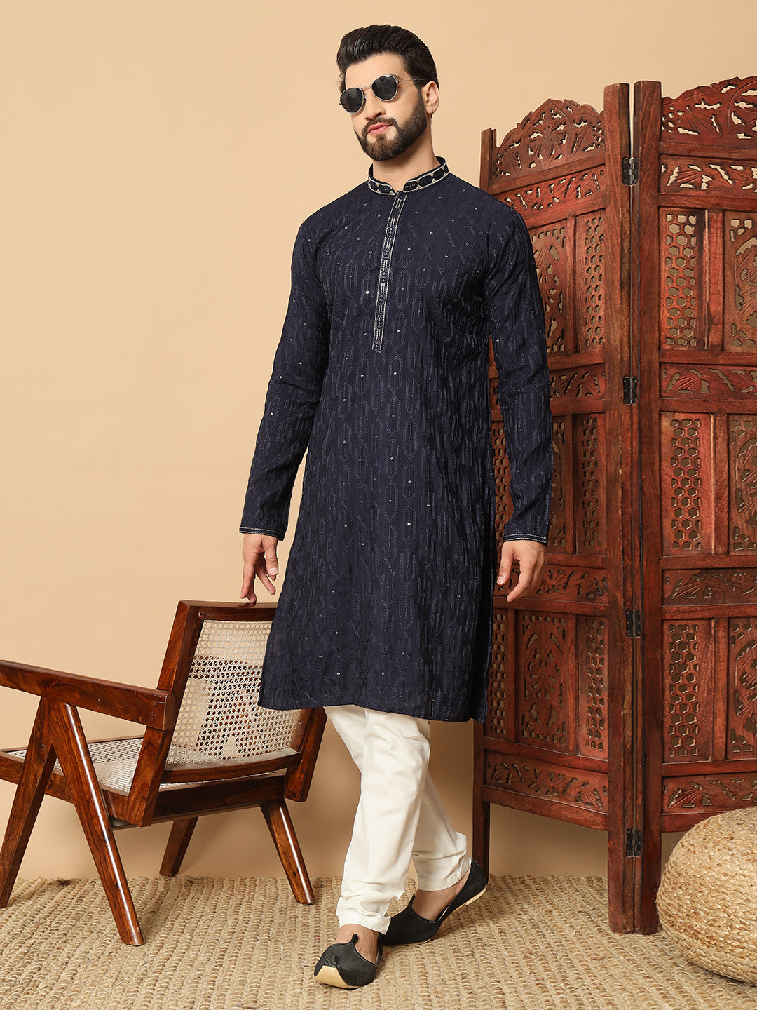 Electric Navy Kurta Pajama