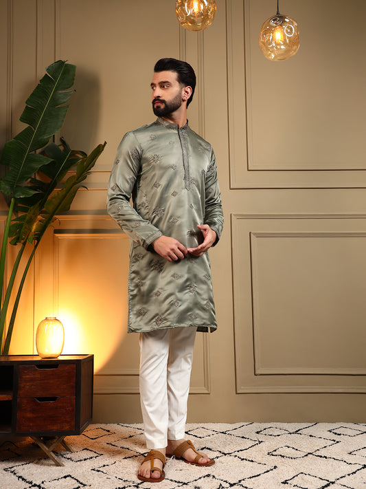 Royal Silk Sage Green Kurta Pajama