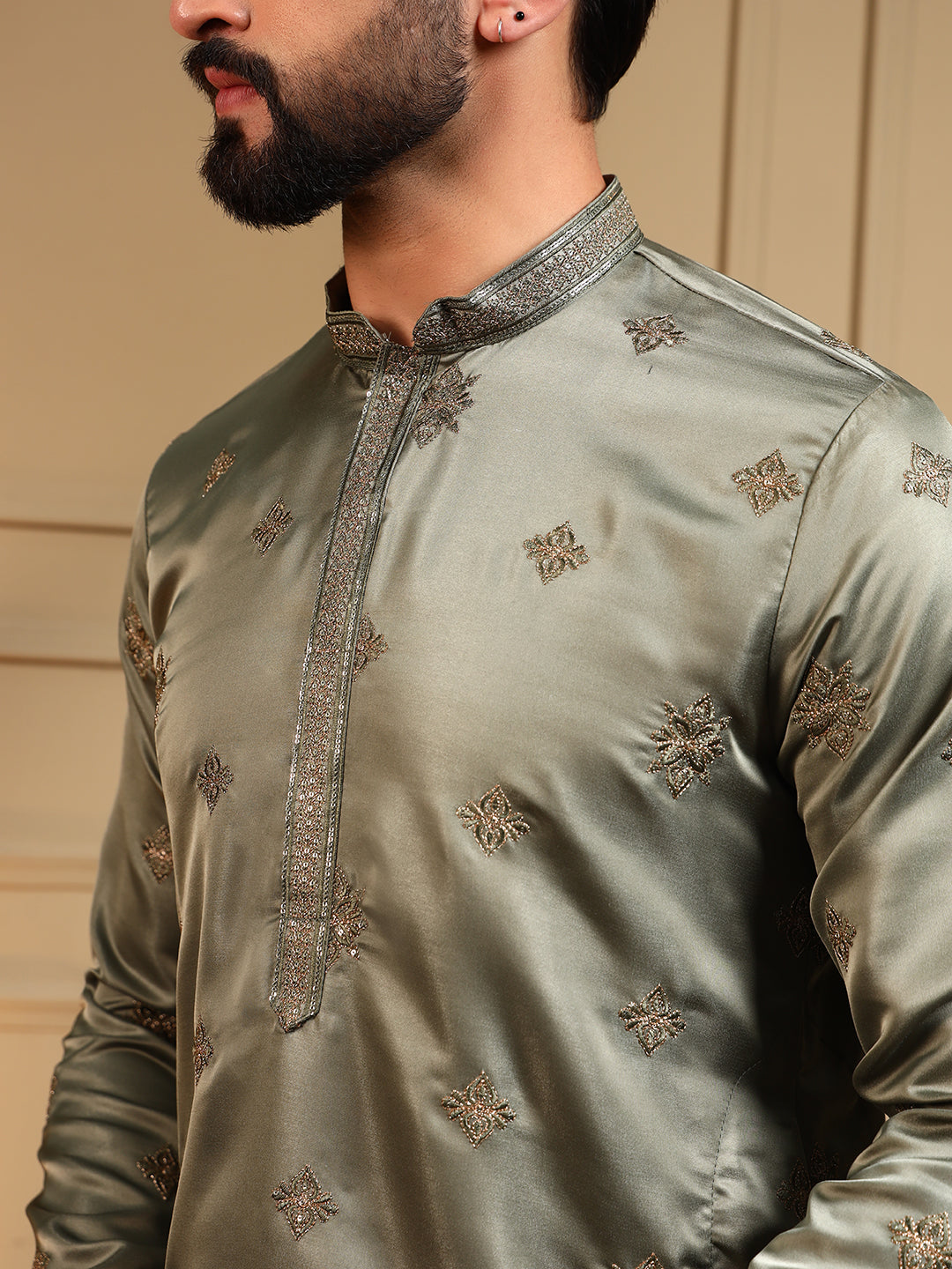 Royal Silk Sage Green Kurta Pajama