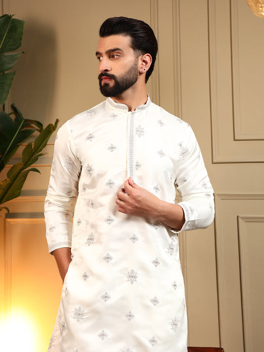 Royal Silk White Kurta Pajama