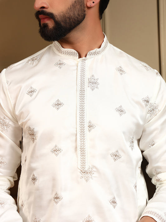 Royal Silk White Kurta Pajama