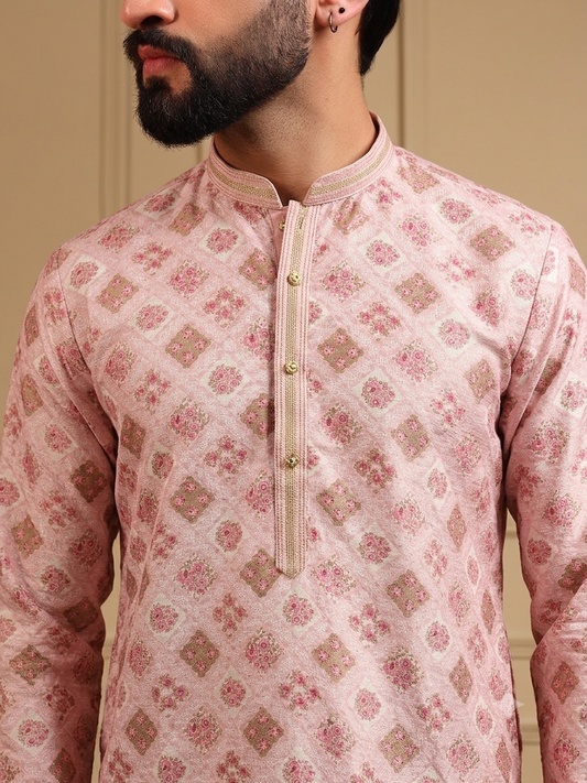 Floral Pink Kurta Pajama