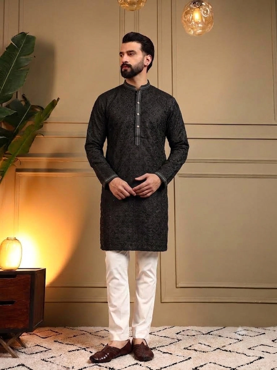 Black Shadow Kurta Pajama