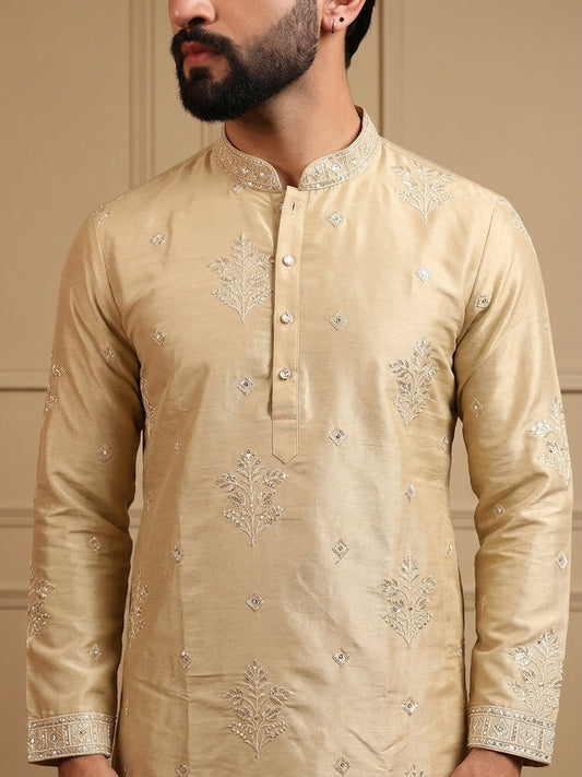 Champagne Gold Sequins Kurta Pajama