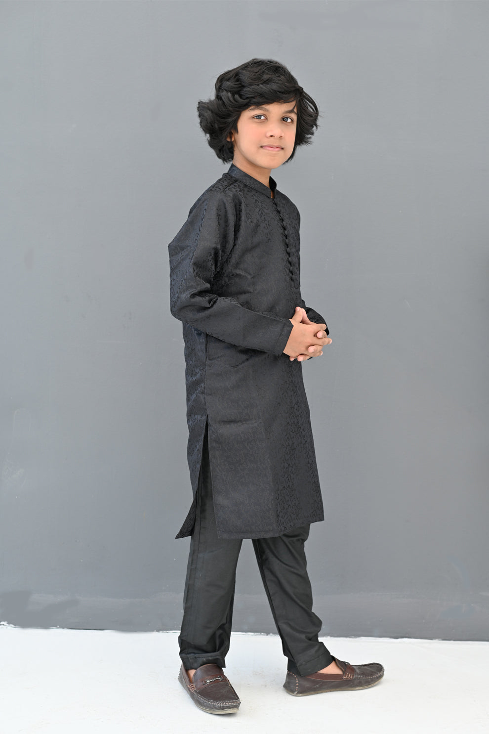Black Eclipse Jamawar Kurta Pajama