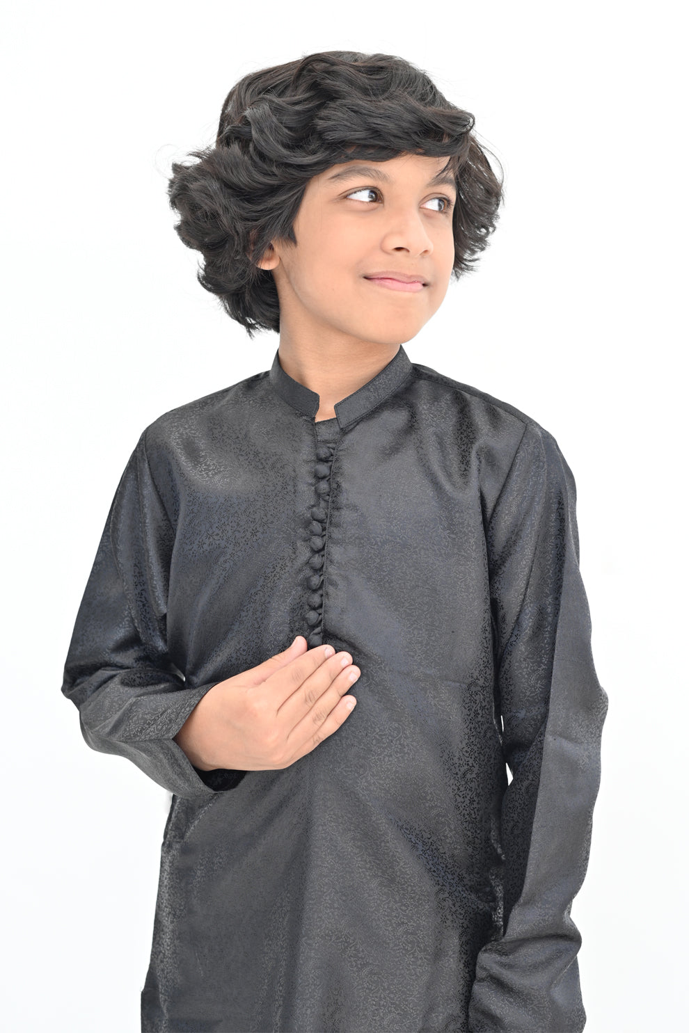 Starlight Black Jamawar Kurta pajama