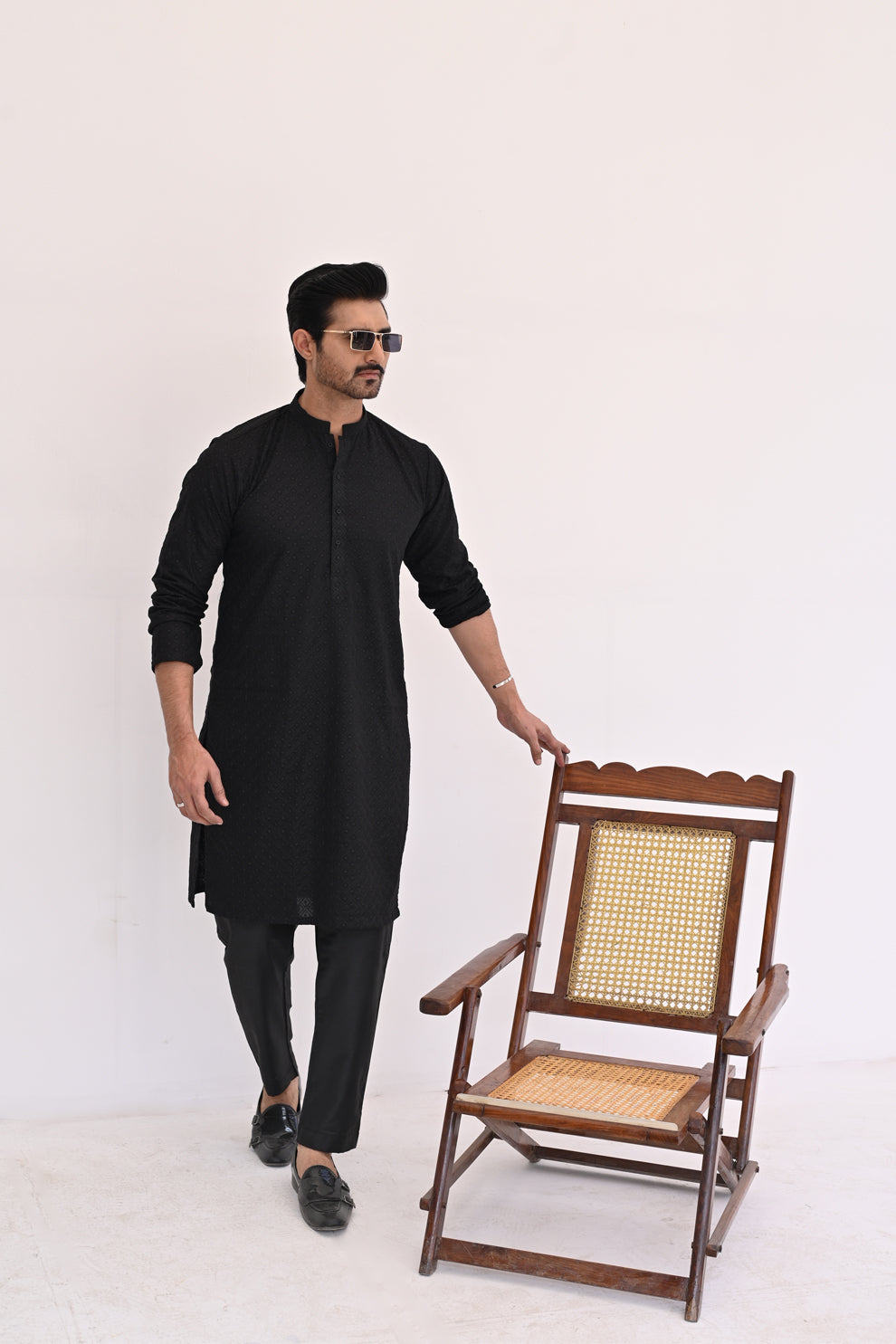 Black Storm Chikankari Kurta Pajama