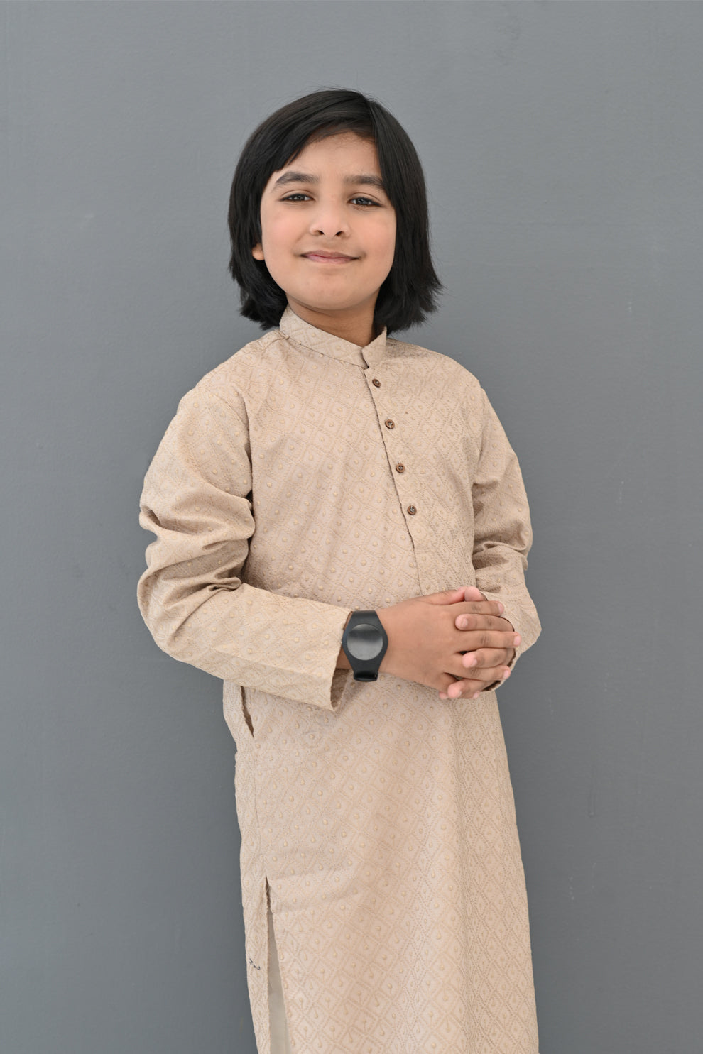 Cream Sand Chikankari Kurta Pajama