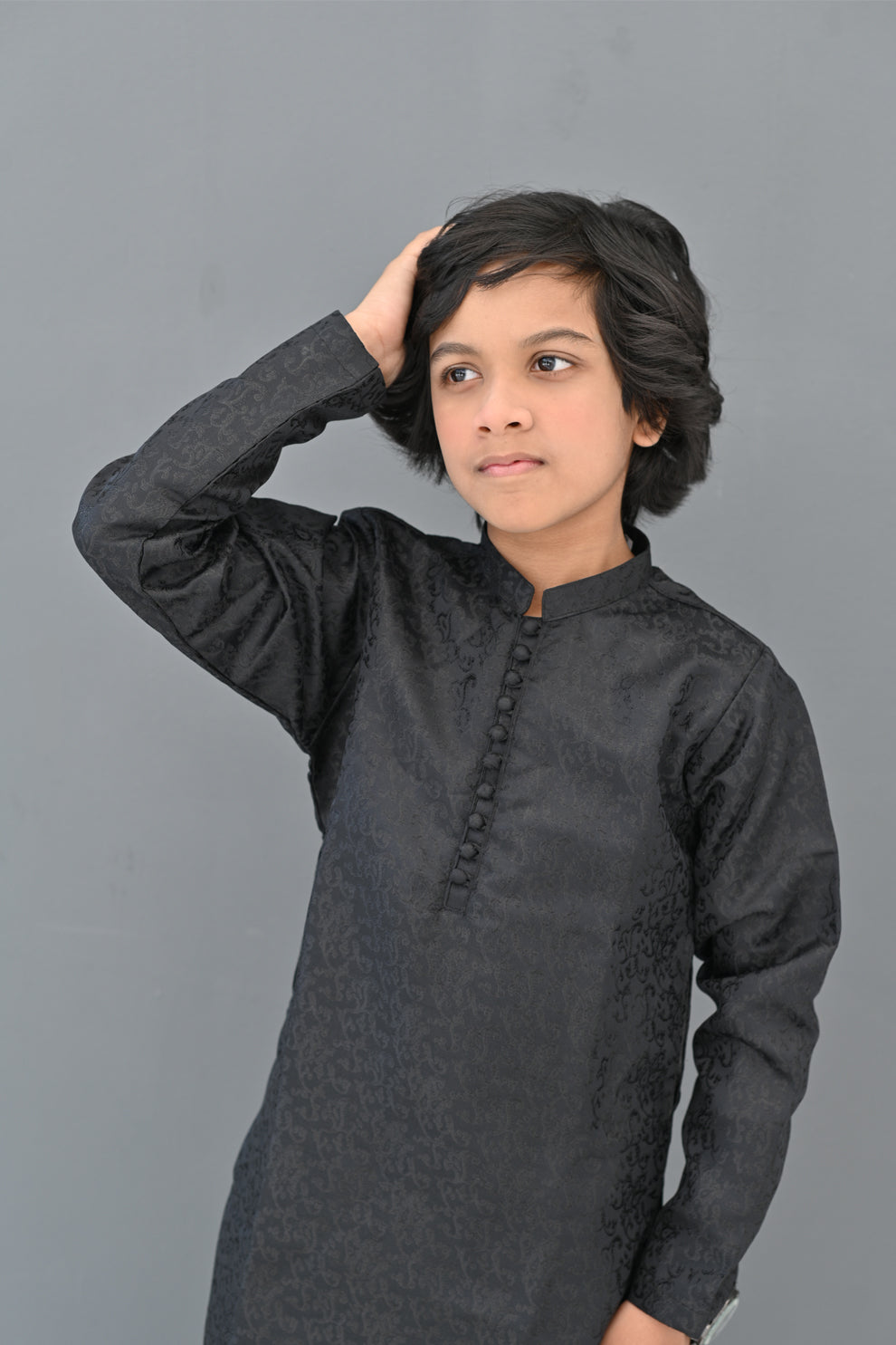 Black Eclipse Jamawar Kurta Pajama