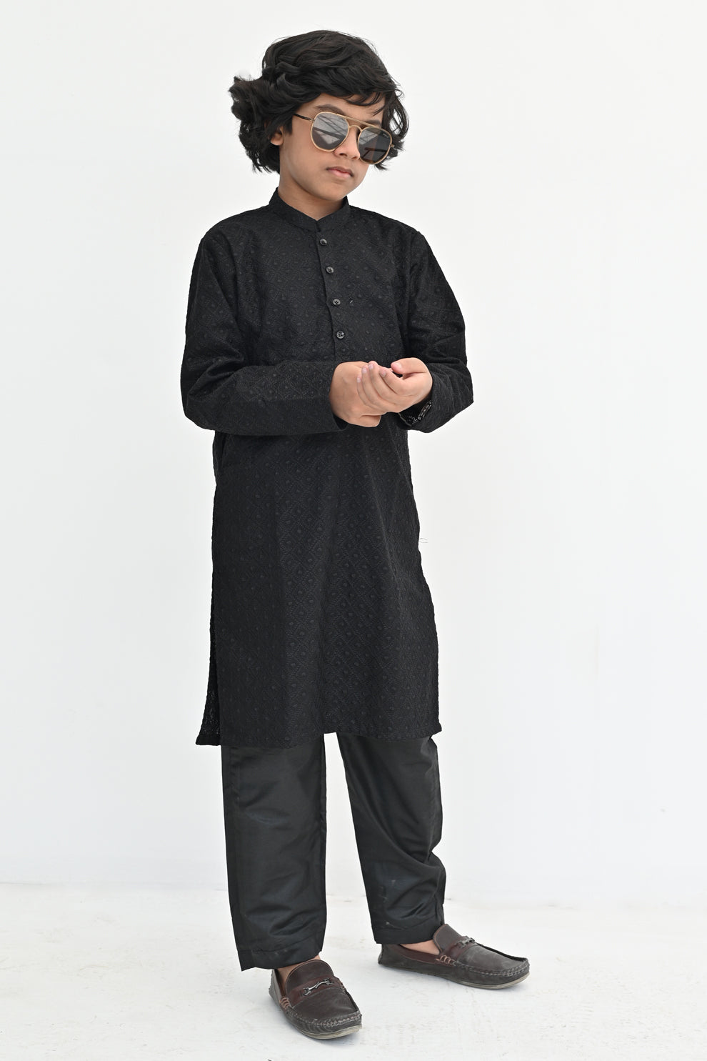 Black Storm Chikankari Kurta Pajama