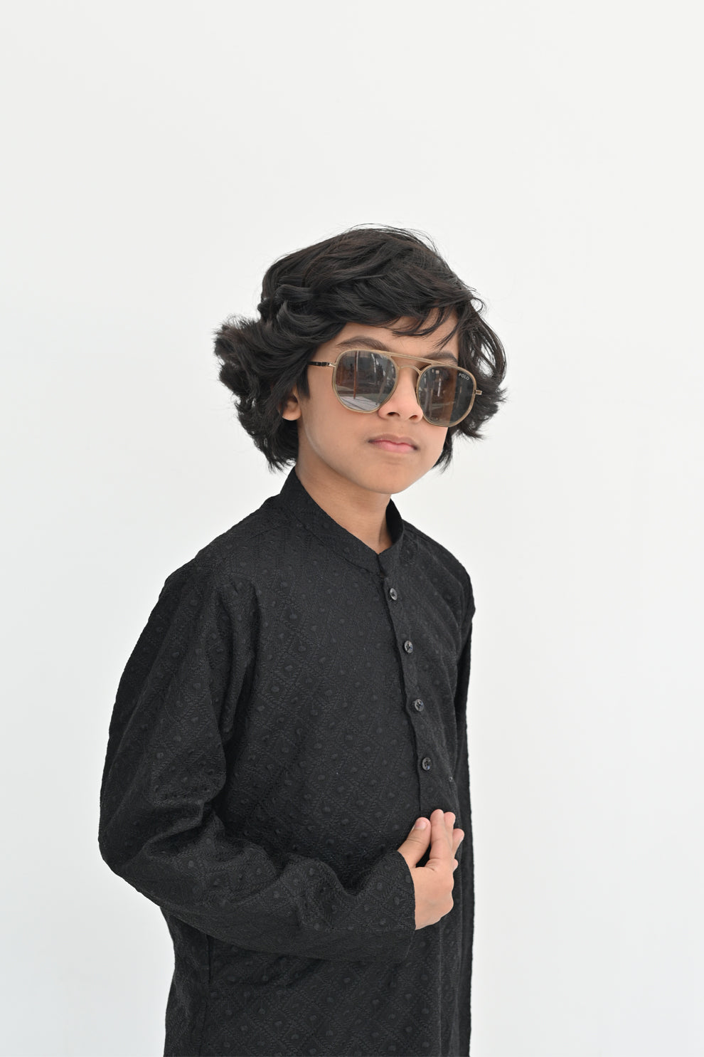 Black Storm Chikankari Kurta Pajama