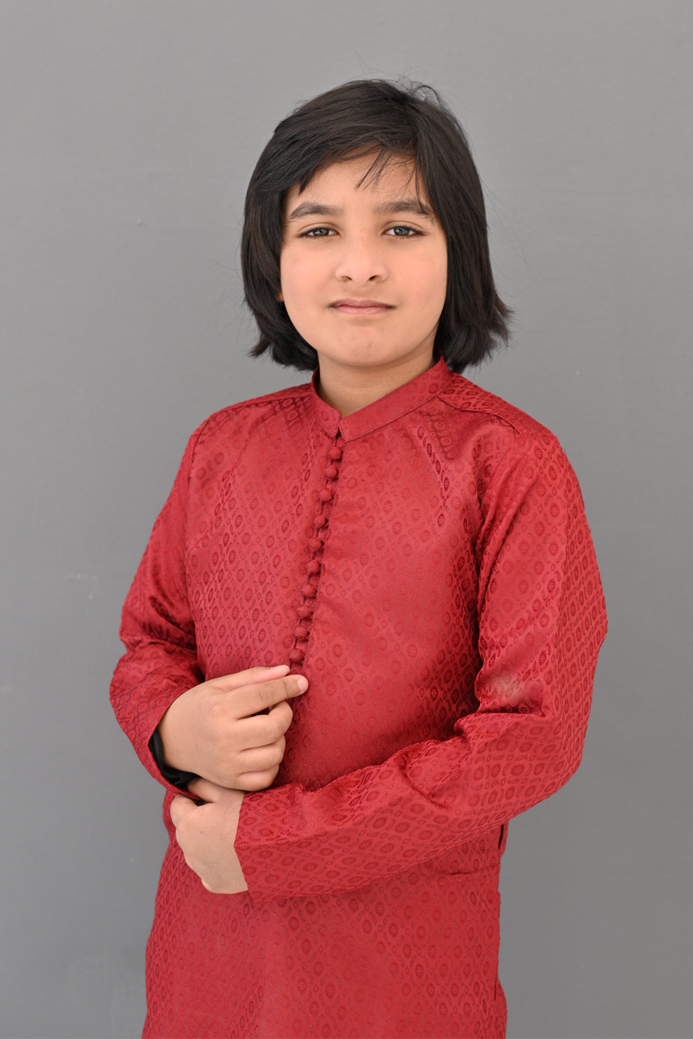 Maroon Ruby Jamawar Kurta Pajama