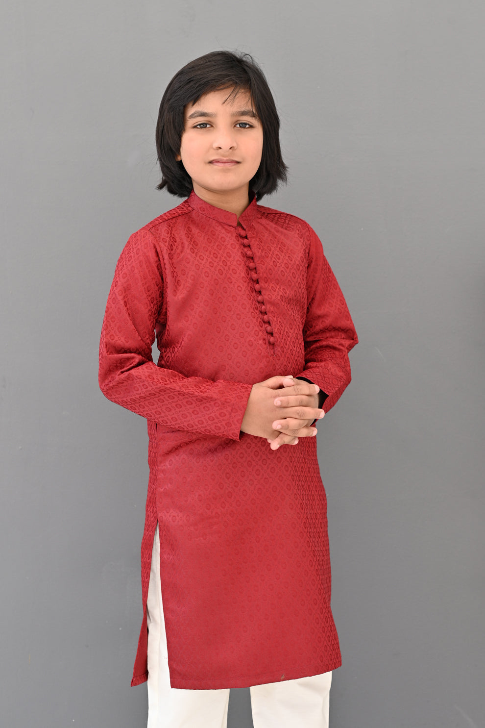 Maroon Ruby Jamawar Kurta Pajama