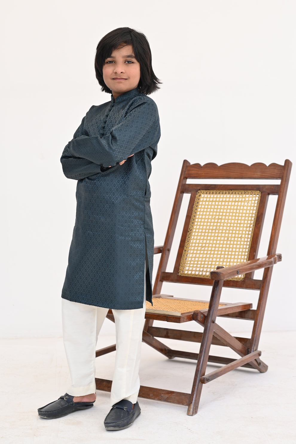 Evergreen Forest Jamawar Kurta Pajama