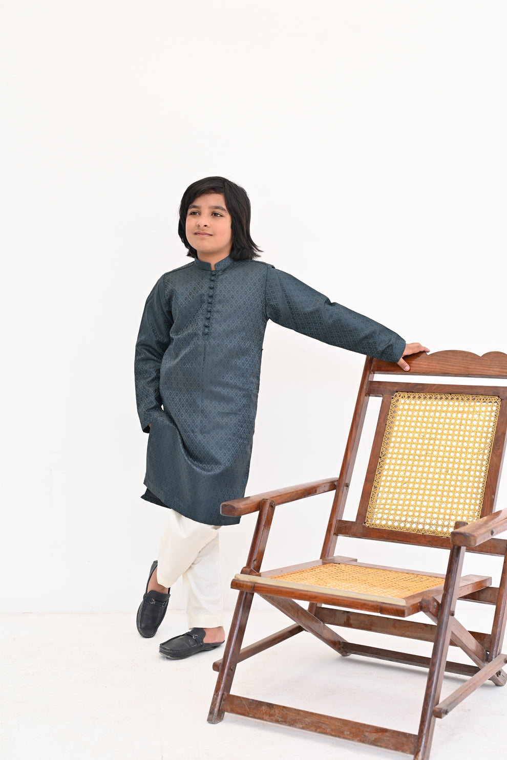 Evergreen Forest Jamawar Kurta Pajama