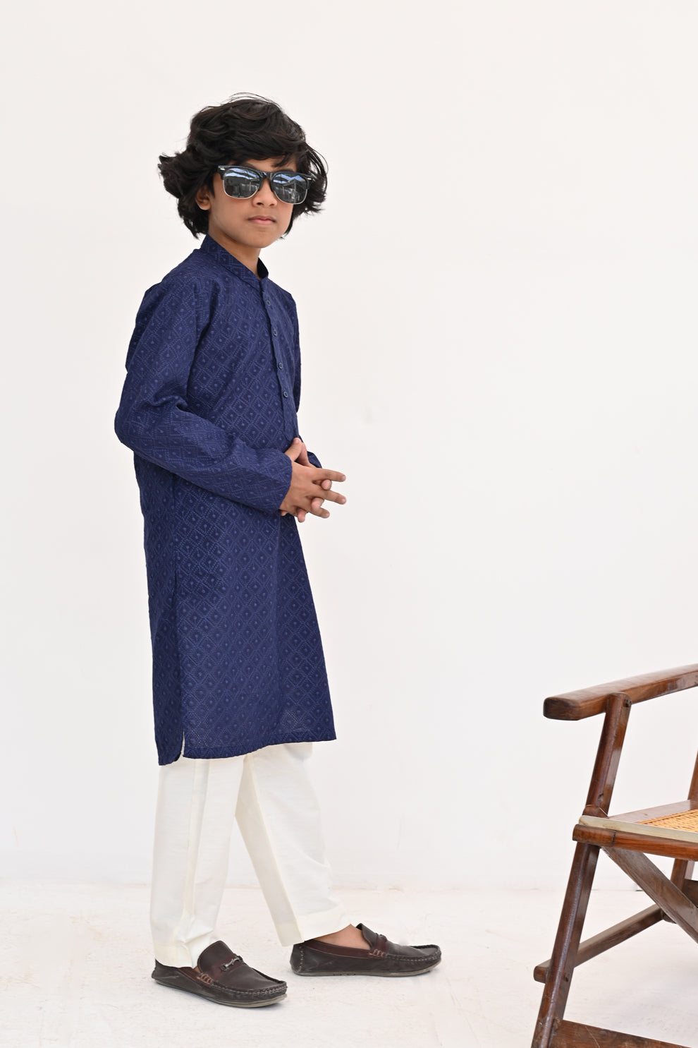 Blue Rush Chikankari Kurta Pajama