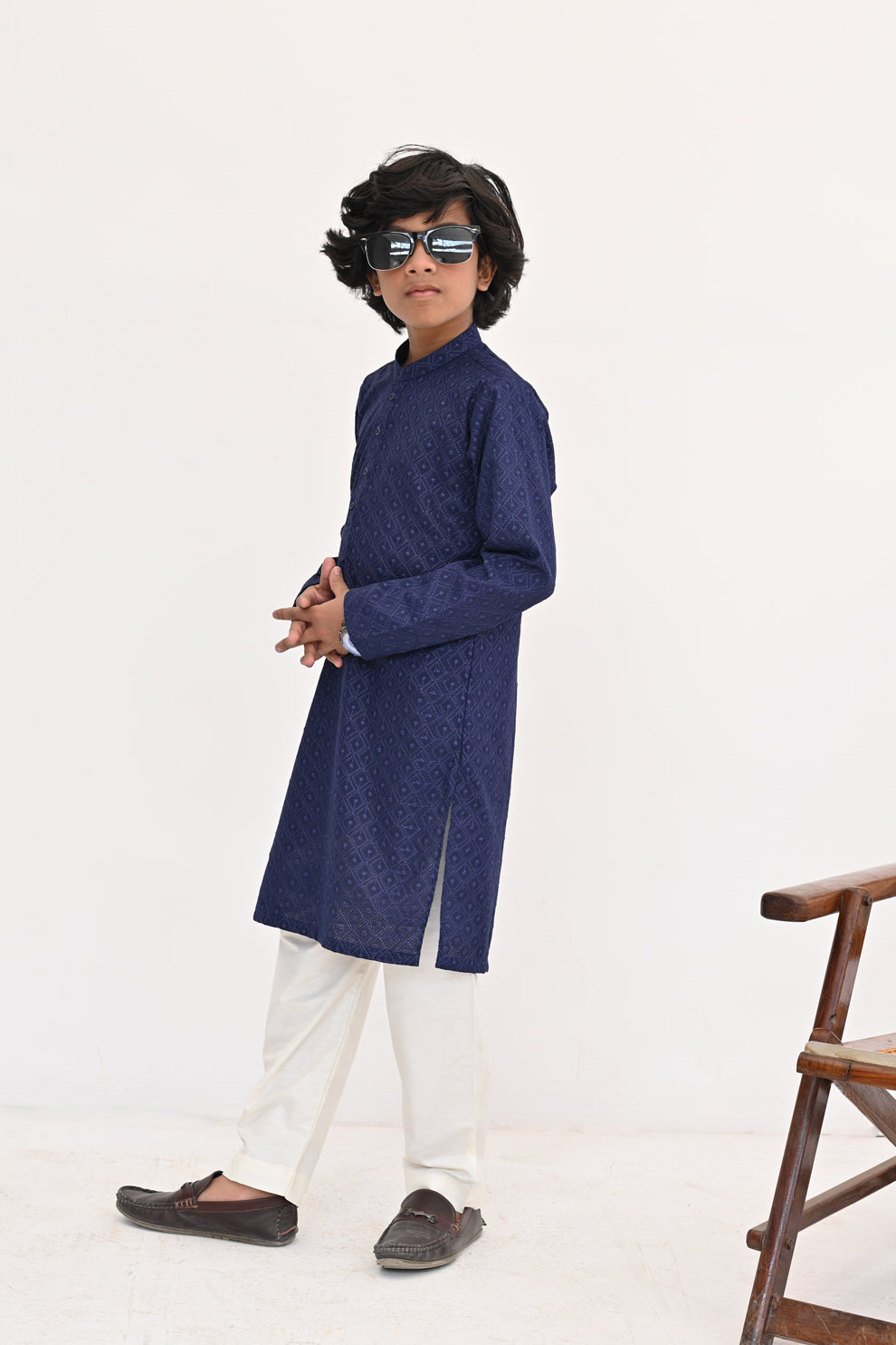 Blue Rush Chikankari Kurta Pajama