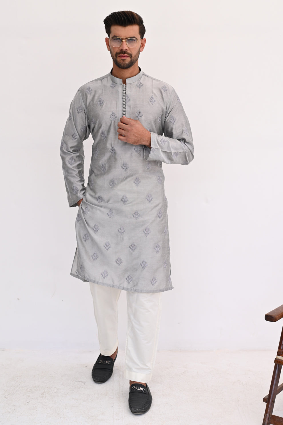 Moonbeam Silver Kurta Pajama