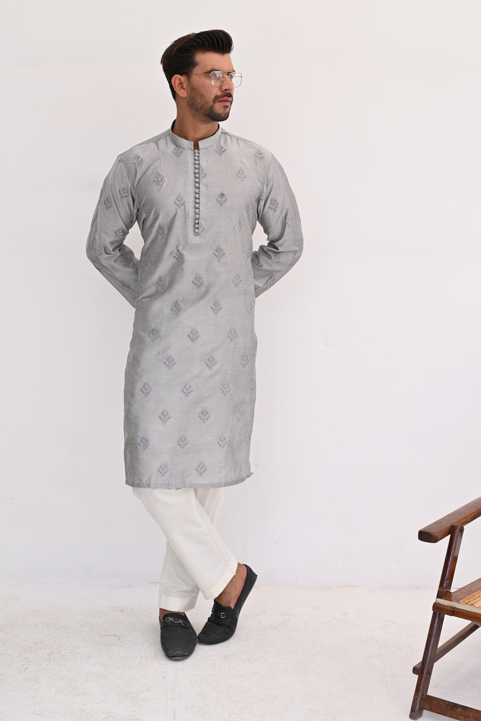 Moonbeam Silver Kurta Pajama