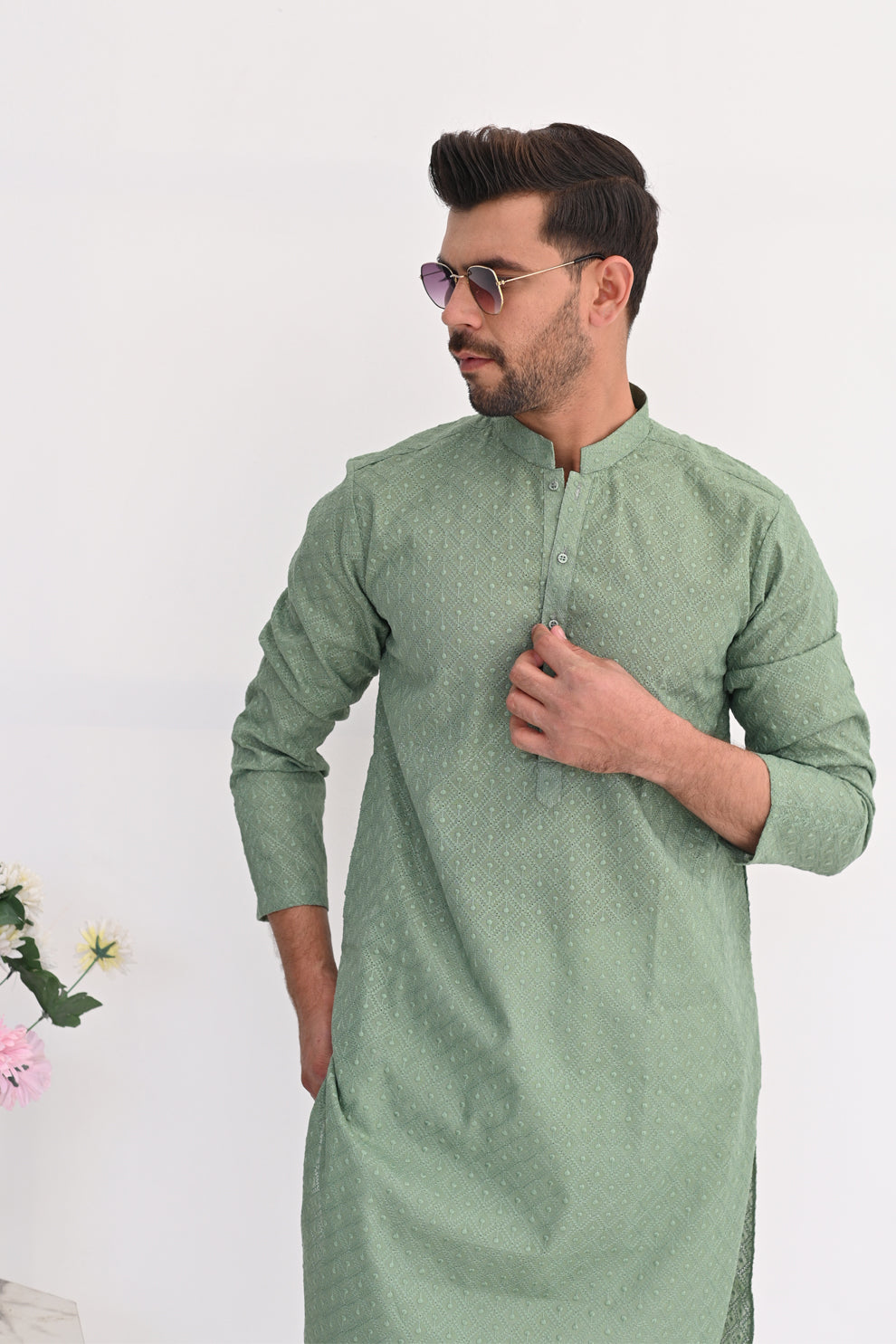 Mint Crush Chikankari Kurta Pajama