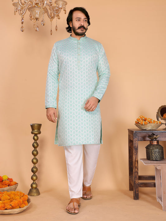 Green Sea-Glass Kurta Pajama