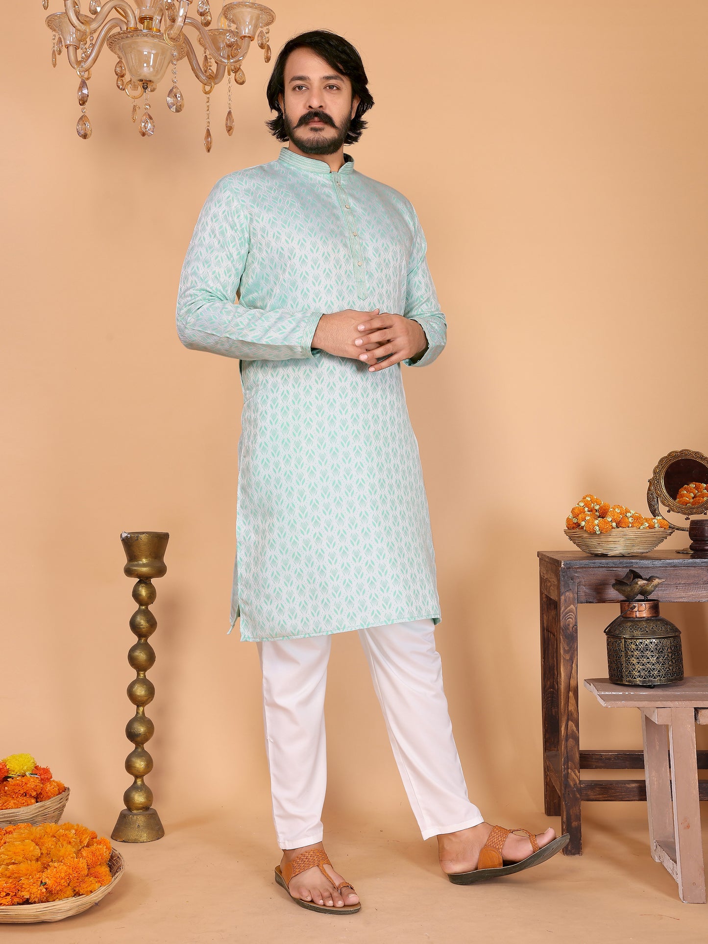 Green Sea-Glass Kurta Pajama