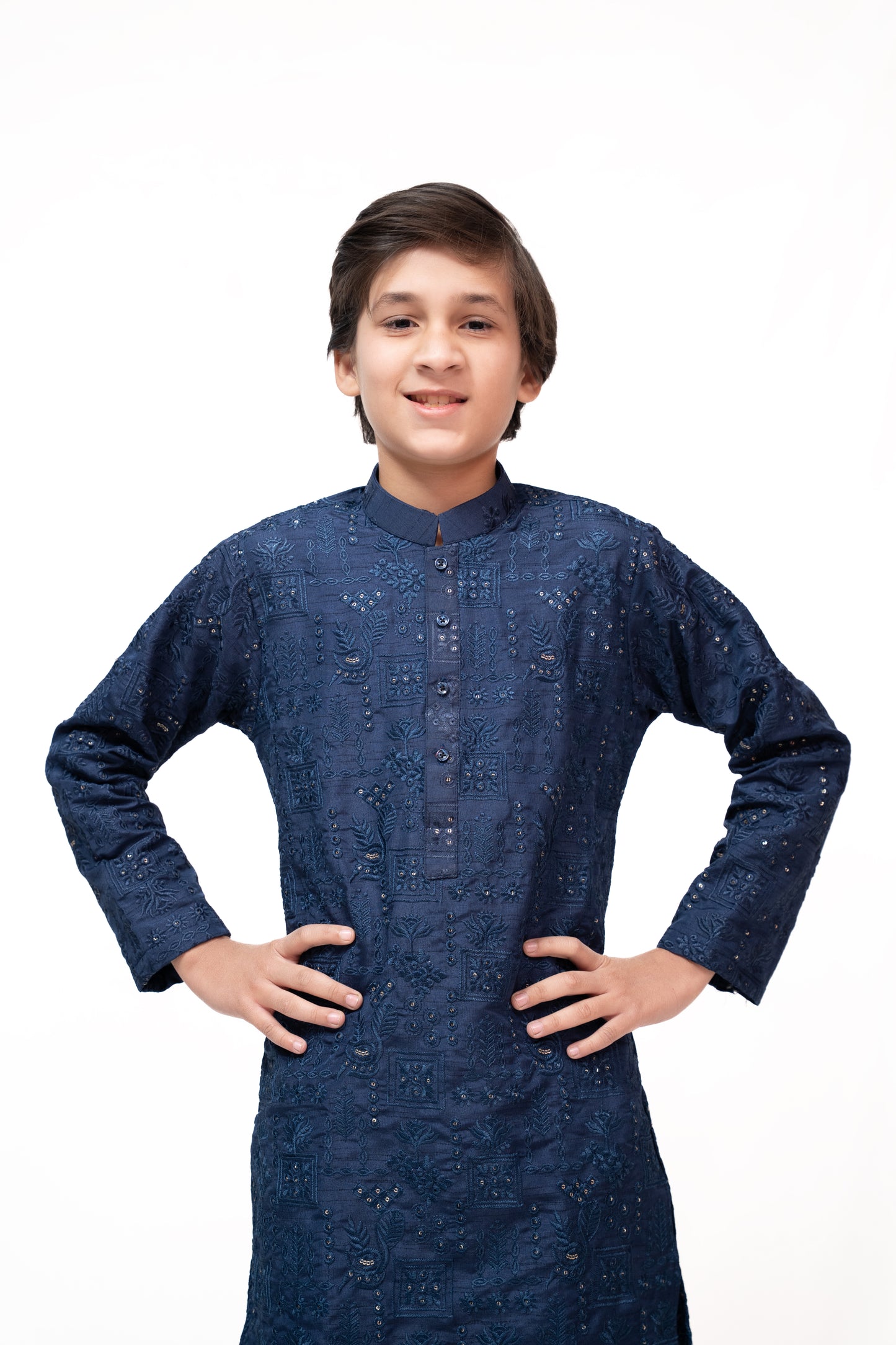 Sapphire Navy Blue Boys Kurta Pajama