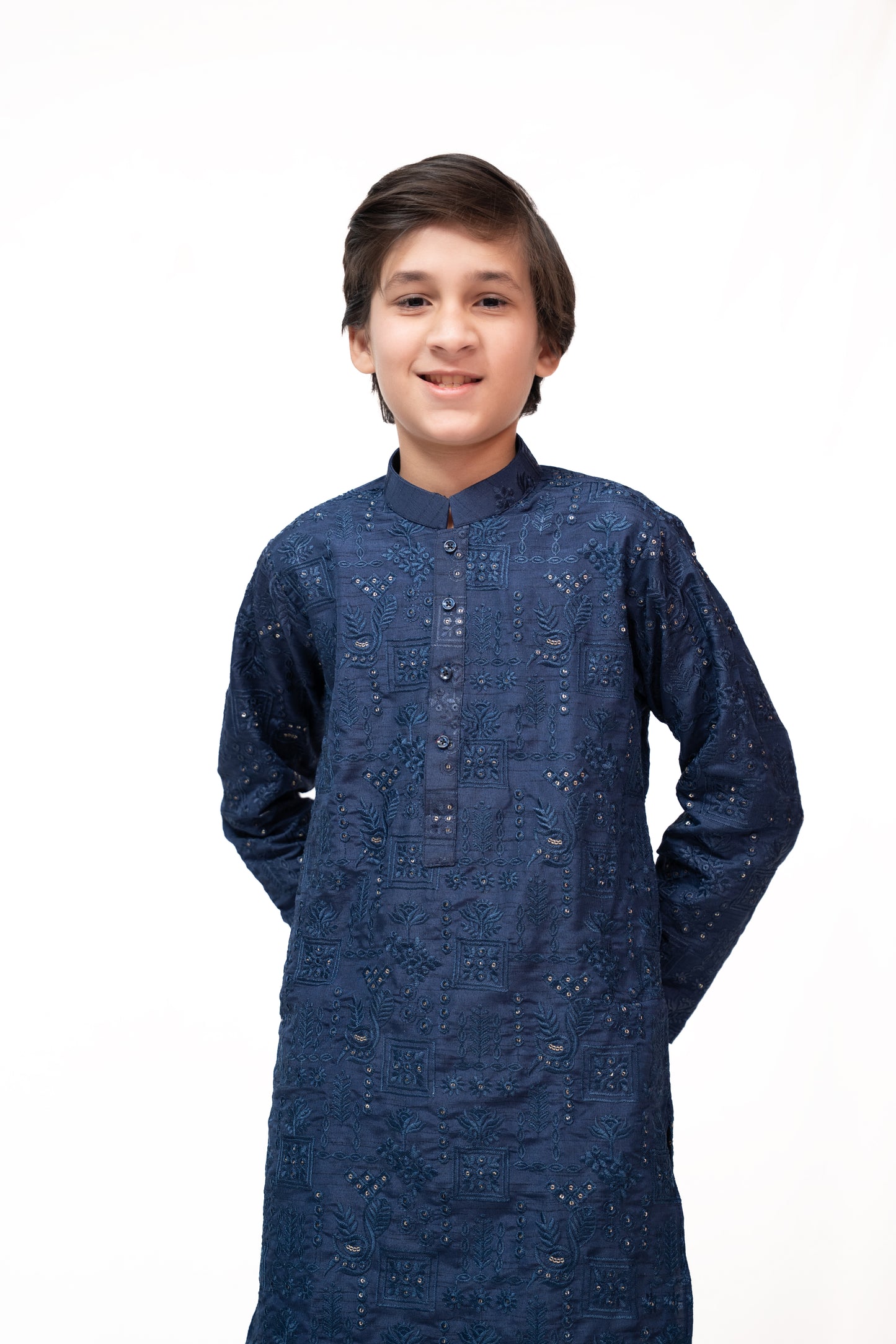 Sapphire Navy Blue Boys Kurta Pajama