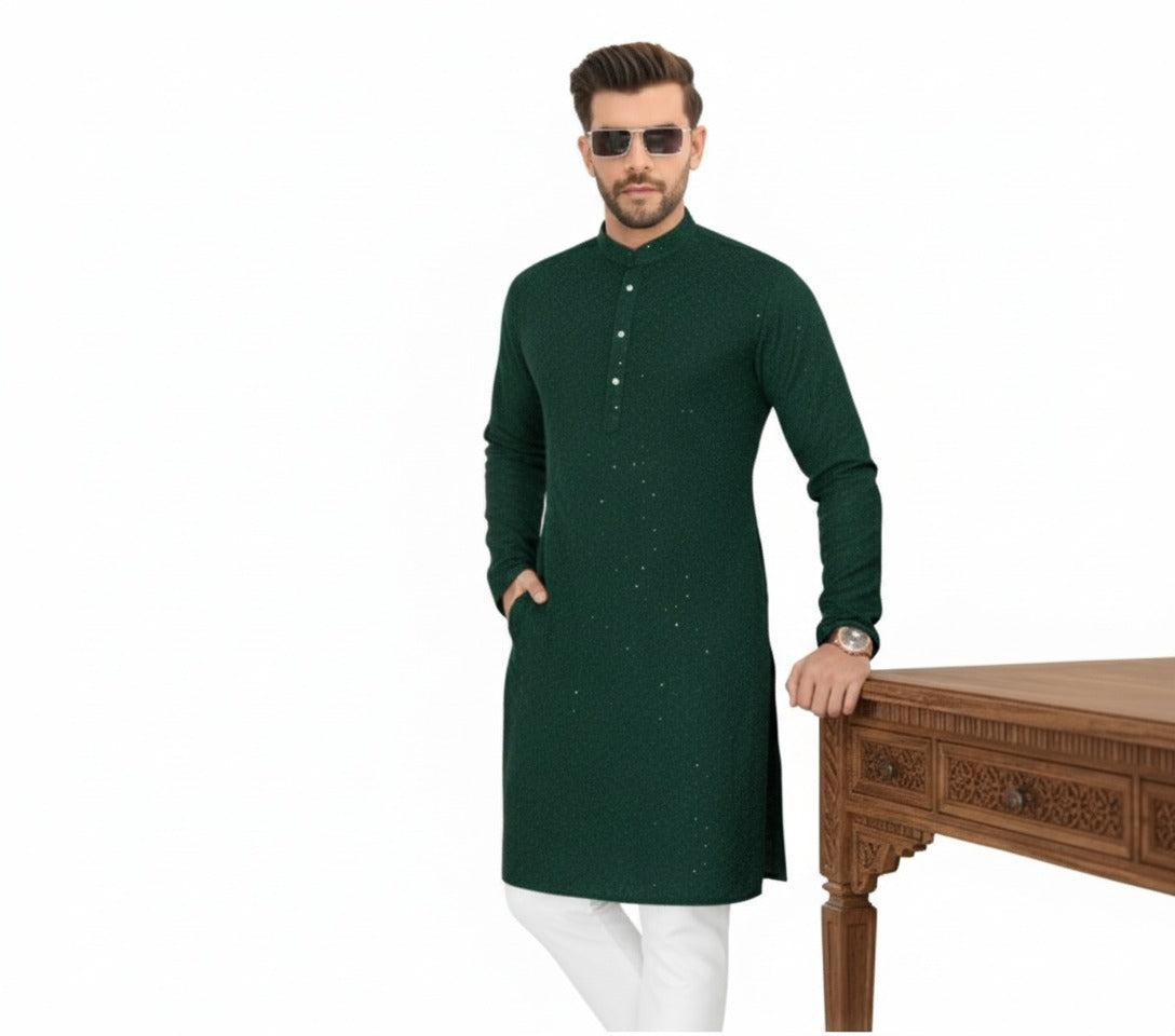 Glistening Emerald Kurta Pajama