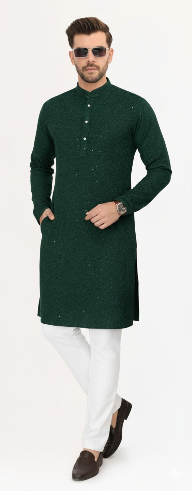 Glistening Emerald Kurta Pajama